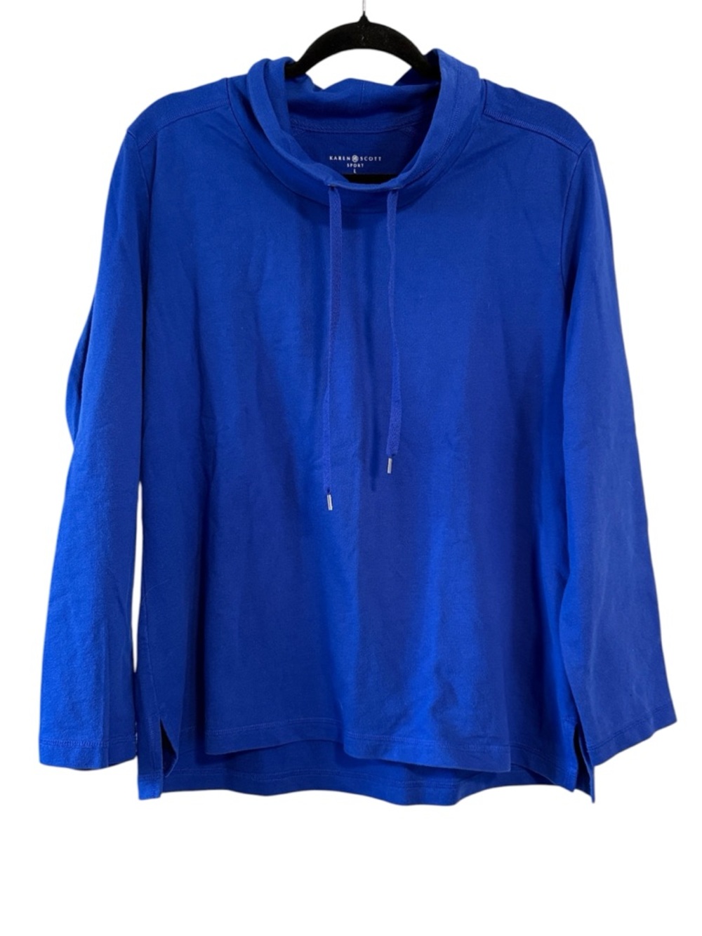 🖤 Karen Scott Sport Blue Cowl Neck Sweatshirt
